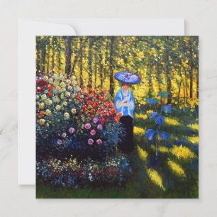 Monet Woman with a Parasol in Garden Invitation
