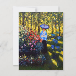 Monet Woman with a Parasol in Garden Invitation
