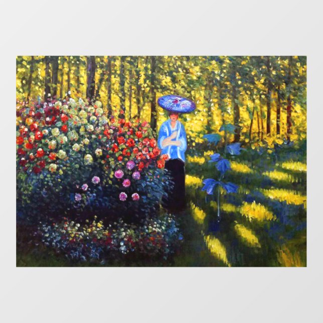Monet Woman with a Parasol in Garden Window Cling (Sheet)
