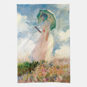 Monet Woman With A Parasol Kitchen Towel