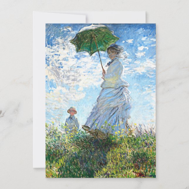 Monet - Woman with a Parasol, Madame Monet Card (Front)