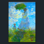 Monet Woman with a Parasol Photo Print<br><div class="desc">Photo Print featuring Claude Monet’s wife,  Camille,  holding a parasol,  and their son,  Jean,  taking a walk in a vibrant green field being blown by the wind on a summer’s day. A great Monet gift for fans of impressionism and French art.</div>