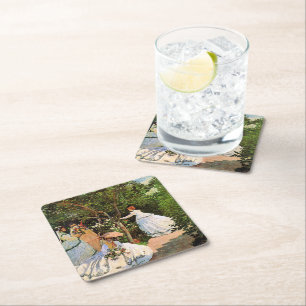 Monet - Women in the Garden Square Paper Coaster