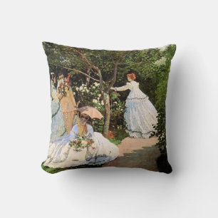 Monet - Women in the Garden Throw Pillow