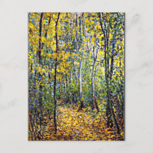 Monet - Wood Lane, vintage fine art wooded area Postcard