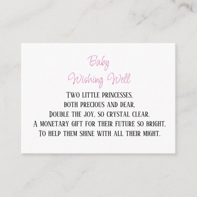 Monetary Contribution Baby Wishing Well  Enclosure Card (Front)