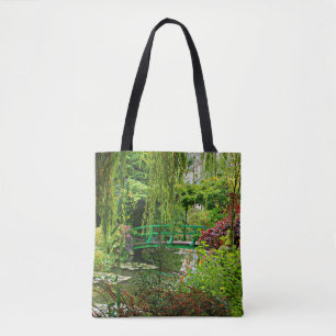 Monet's bridge, Monet's garden, Green, Giverny Tote Bag