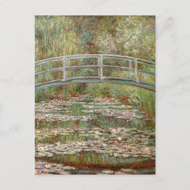 Monet's "Bridge Over a Pond of Water Lilies" 1899 Postcard (Front)