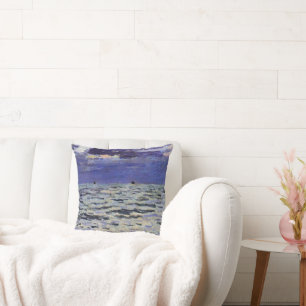Monet's famous painting, Seascape, Throw Pillow