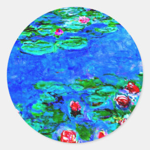 Monet's famous painting, Water Lilies (macro view) Classic Round Sticker
