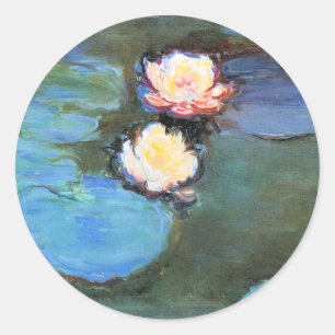 Monet's famous Water Lilies, 1897-1899, Classic Round Sticker