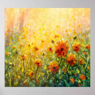 Monet's Floral Paintings: Impressionist Landscape Poster