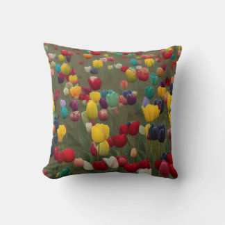Monet's French Garden at Giverny Tulips No. 1 Throw Pillow