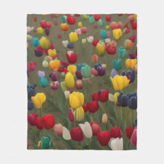 Monet's French Garden at Giverny Tulips Print 1 Fleece Blanket