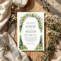 Monets Garden Arch Floral Elegant QR Code Wedding