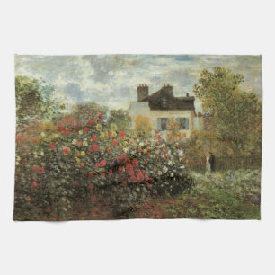 Monet's Garden at Argenteuil by Claude Monet Kitchen Towel