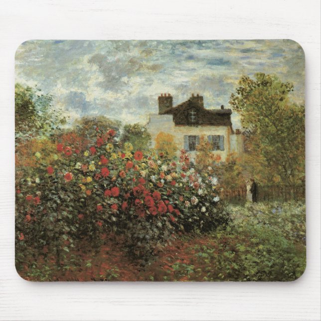 Monet's Garden at Argenteuil by Claude Monet Mouse Pad (Front)