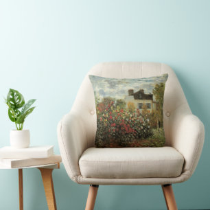 Monet's Garden at Argenteuil by Claude Monet Throw Pillow