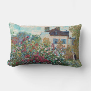 Monet's Garden at Argenteuil Fine Art Lumbar Pillow