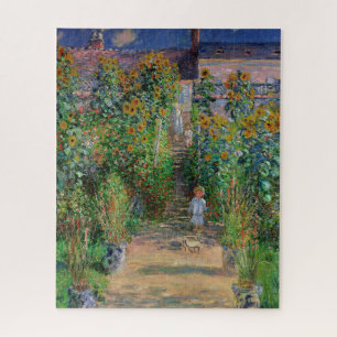 Monet's Garden at Vetheuil Impressionist Painting Jigsaw Puzzle