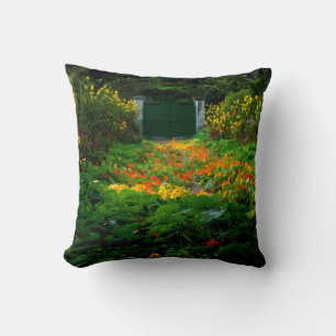 Monet's Garden, Giverny, France in Autumn Throw Pillow