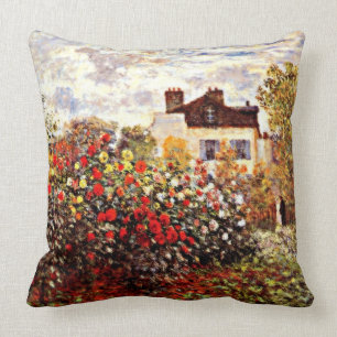 Monet's Garden in Argenteuil Throw Pillow