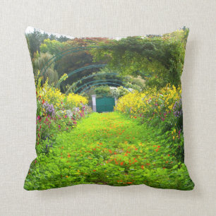 Monet's Grande Allee, Monet's garden, Giverny Throw Pillow