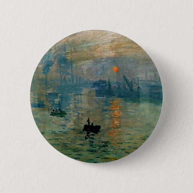 Monet's Impression Sunrise (soleil levant) - 1872 2 Inch Round Button (Front)