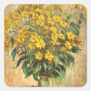 Monet's Jerusalem Artichokes Square Sticker