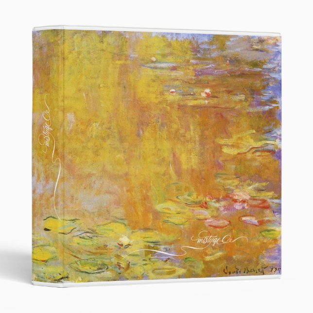 Monet's Lily Pond Yellow Binder (Front/Spine)