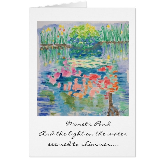 Monet's Pond Card--Watercolor by Susan Meyer (Front)