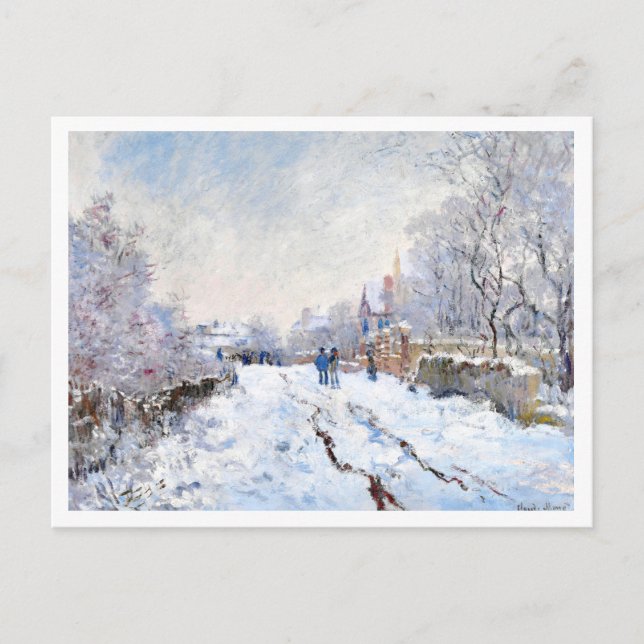 Monet's Snow at Argenteuil landscape Postcard (Front)