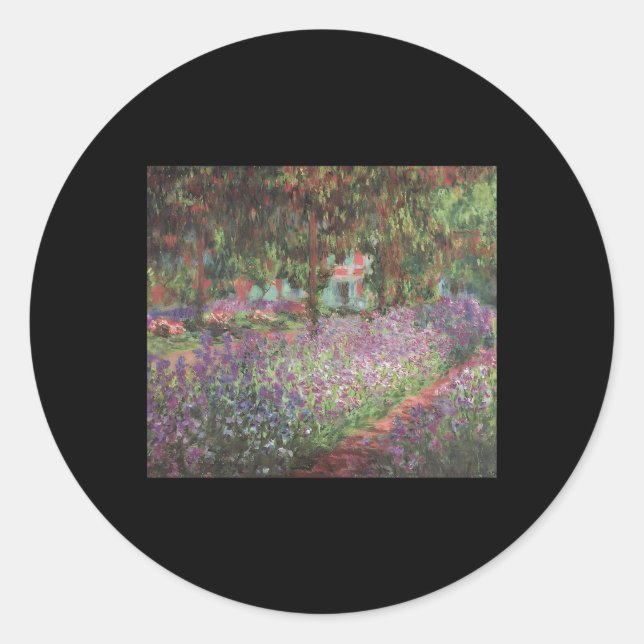 Monet'S The 'S Garden At Giverny Impressionism Classic Round Sticker (Front)