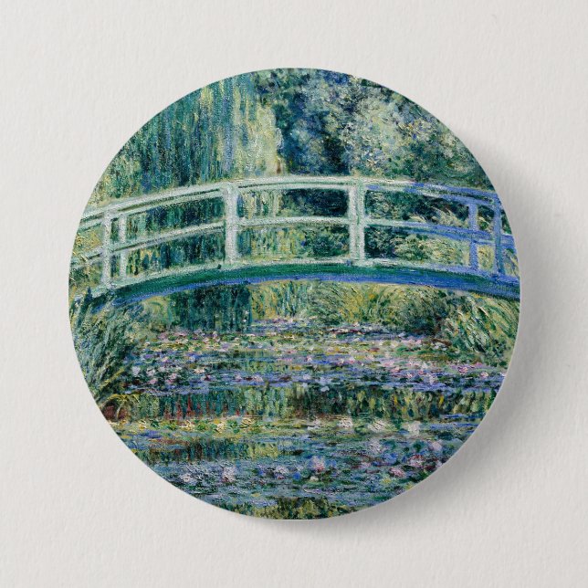 Monet's Water Lilies and Japanese Bridge 3 Inch Round Button (Front)
