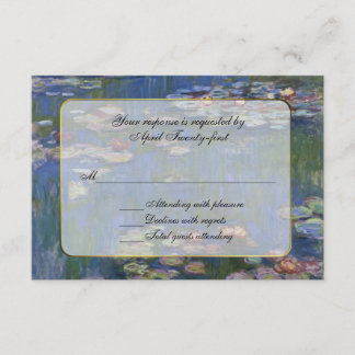 Monet's Water Lilies RSVP Response Card