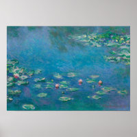 Monet's Water Lillies Vintage Poster