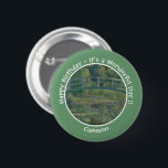 Monet's Water-Lily Pond and Footbridge Party Items 2 Inch Round Button<br><div class="desc">This is one of his famous paintings from his water garden at his home at Giverny. Claude Monet (1840-1826) was one of the founders of French impressionist movement. He is perhaps most noted for his paintings of lilies and water. The term Impressionism is derived from the title of his painting...</div>