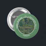 Monet's Water-Lily Pond and Footbridge Party Items 2 Inch Round Button<br><div class="desc">This is one of his famous paintings from his water garden at his home at Giverny. Claude Monet (1840-1826) was one of the founders of French impressionist movement. He is perhaps most noted for his paintings of lilies and water. The term Impressionism is derived from the title of his painting...</div>