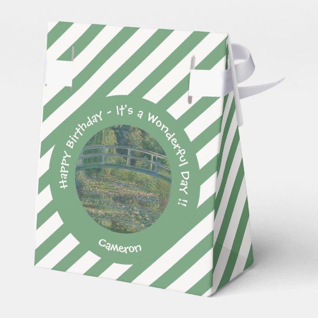 Monet's Water-Lily Pond and Footbridge Party Items Favor Box (Back Side)