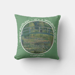 Monet's Water-Lily Pond and Footbridge Party Items Throw Pillow