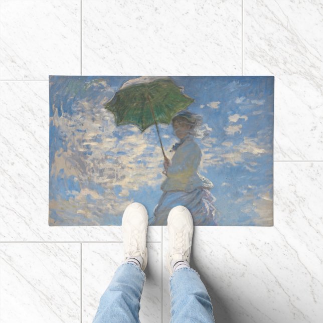 Monet's Woman with Parasol,Impressionist Landscape Doormat (Indoor)