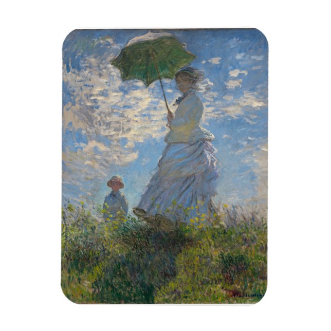 Monet's Woman with Parasol,Impressionist Landscape Magnet (Vertical)