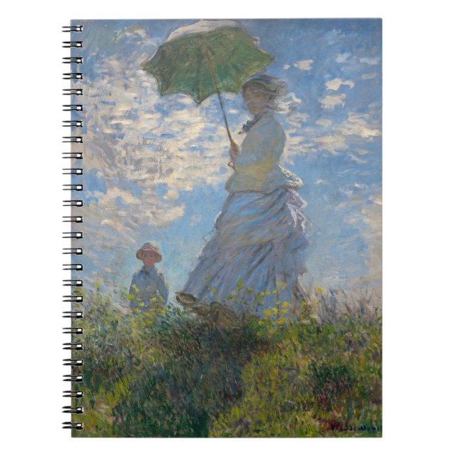 Monet's Woman with Parasol,Impressionist Landscape Notebook (Front)