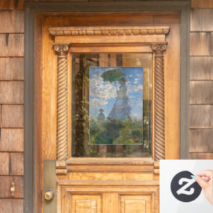 Monet's Woman with Parasol,Impressionist Landscape Window Cling