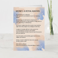 Money, A Royal Maiden Inspirational Poem Poetry