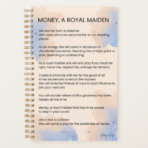 Money, A Royal Maiden Inspirational Poem Poetry Planner