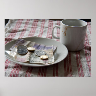 money and coffee poster