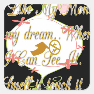 Money Bag Dream Design Square Sticker