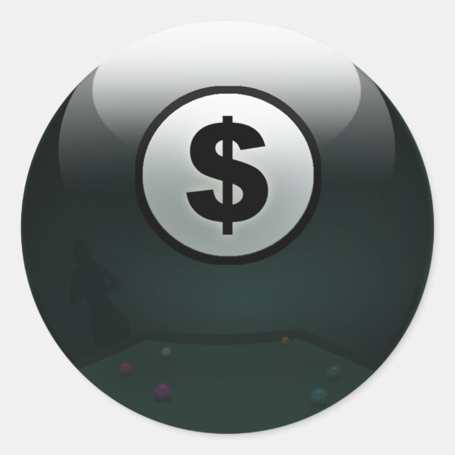 Money Ball Classic Round Sticker (Front)