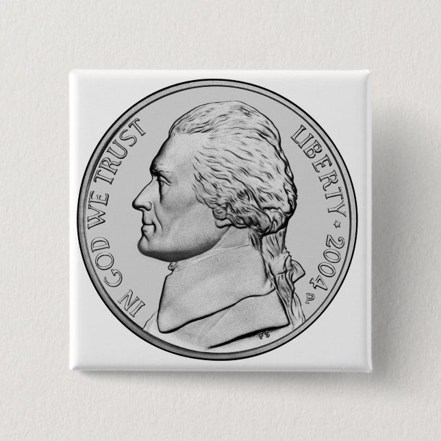 Money button. 2 inch square button (Front)